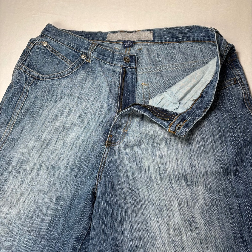 VTG Delf Jeans Mens 42x34 Fits 38x29 Blue Baggy Relaxed Thrashed Ultra Wide Y2K
